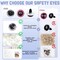 120pcs 20mm Glitter Safety Eyes for Amigurumi – Colorful Plastic Doll Eyes with Washers for Crochet Animals, Plush Toys & DIY Crafts